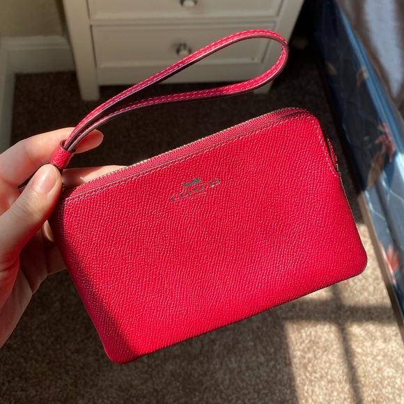 Red Coach wristlet purse - Picture 1 of 10
